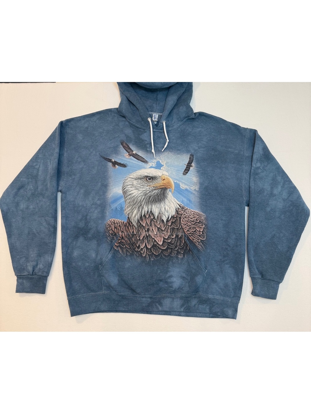 Jerzees NuBlend Blue Hoodie with Eagle Graphic